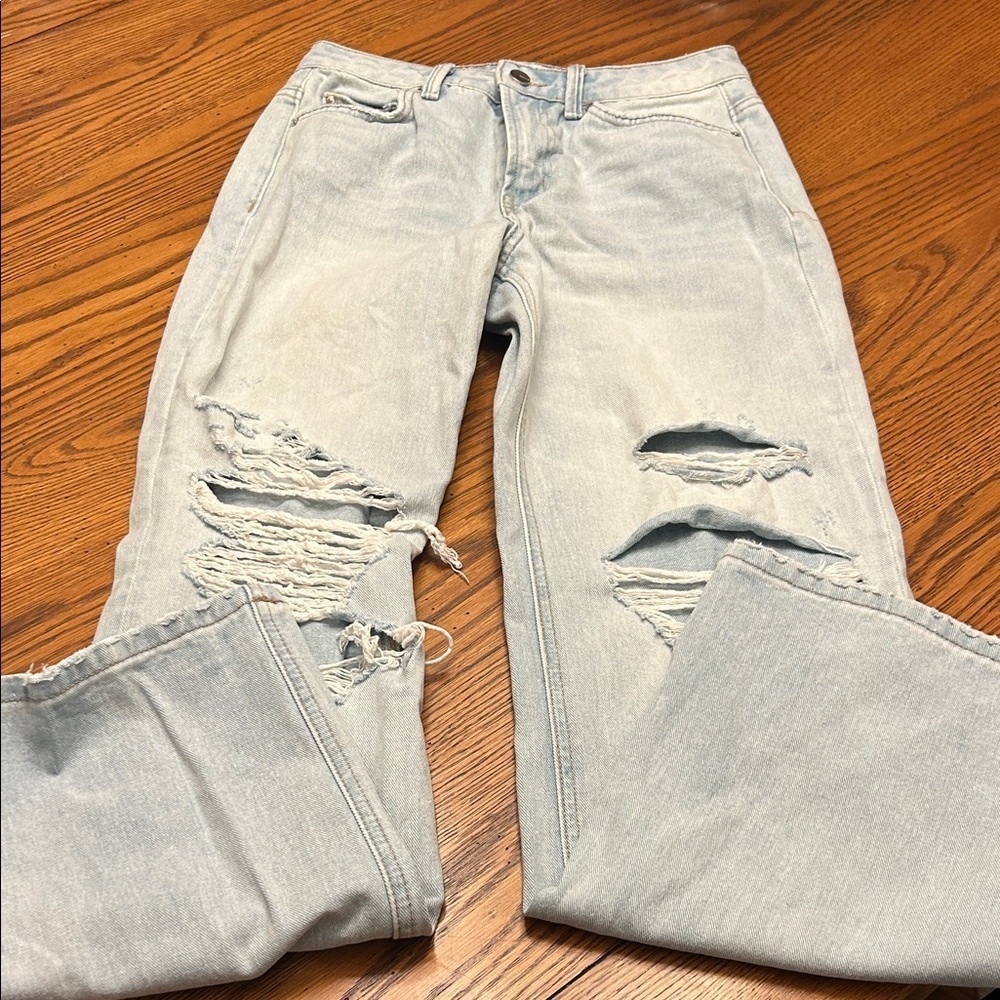 Altar'd State Light Blue Distressed Boyfriend Jeans